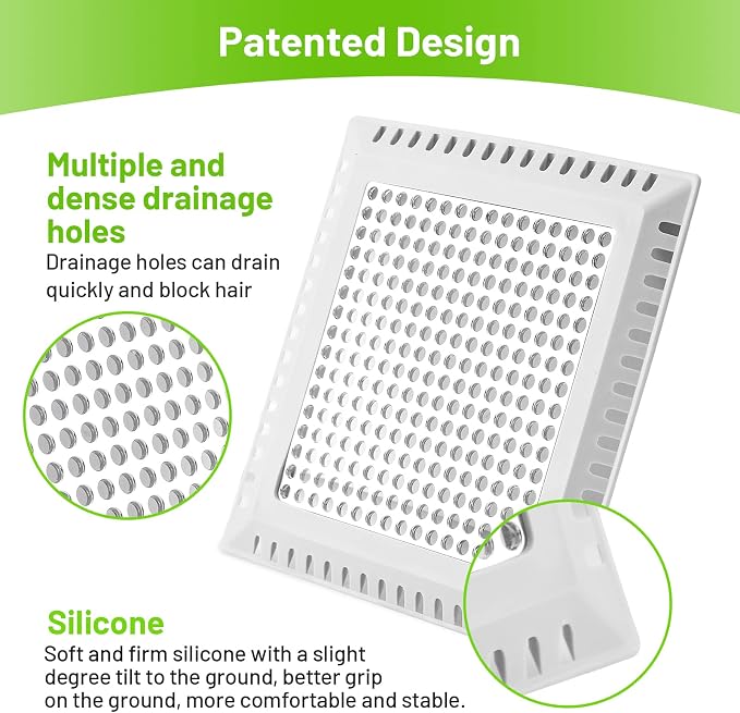 Aluvor Shower Drain Hair Catcher,Quality Shower Strainer Drain Cover | Square Hair Catcher Shower Drain for Bathroom Floor, Shower Hair drain Catcher to Keep Away from Clogged Drain -No Rust!