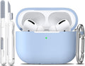 R-fun for AirPods Pro 2 Case, Soft Silicone Protective Cover with Keychain and Cleaning Pen, Compatible with AirPods Pro 2nd/1st Generation, Supports Wireless Charging, Sky Blue