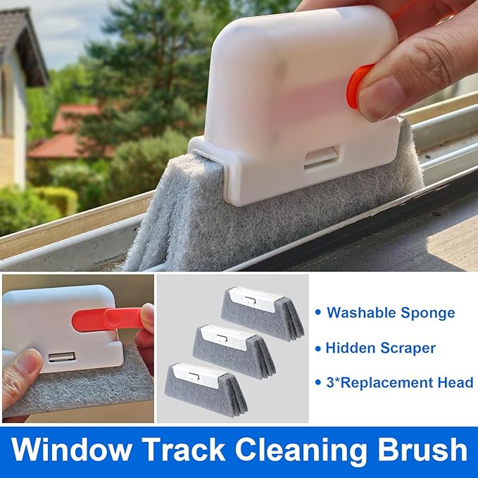 Window Track Cleaning Tools,Window Sill Cleaner Tool Kit,10 Pcs | Sliding Door Track Cleaner,Groove Crevice Seal Cleaning Brush for Tile Lines/Shutter/Car Vents/Air Conditioner/Keyboard