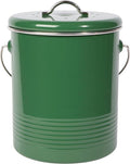 Now Designs Compost Bin Green Powder Coated Steel with Charcoal Filter, 8.5 inches high,1.25 Gallon