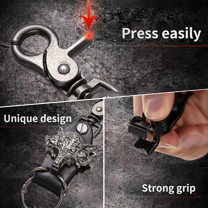 Heavy Duty Glove & Hat Clip with Carabiner, All-Metal Spring Clamp Work Glove Holder for Tool Belt, Harness, Backpack