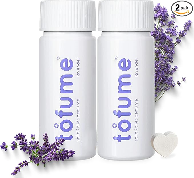 Effervescent Bathroom Air Freshener - Floral Lavender - Toilet Deodorizer, Bathroom Odor Eliminator, Flushable Air Freshener Toilet Tablets, 2 Pack (60 Tablets)