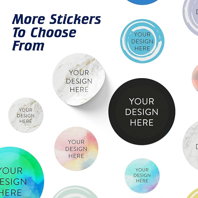 100 Custom Vinyl Stickers - Upload Your own Image, Text, Design, Logo - Personalized Logo Labels for Handmade, Packaging, Bottle, Jars, Candle, Brand Stickers (Gold Marble, 1x1)