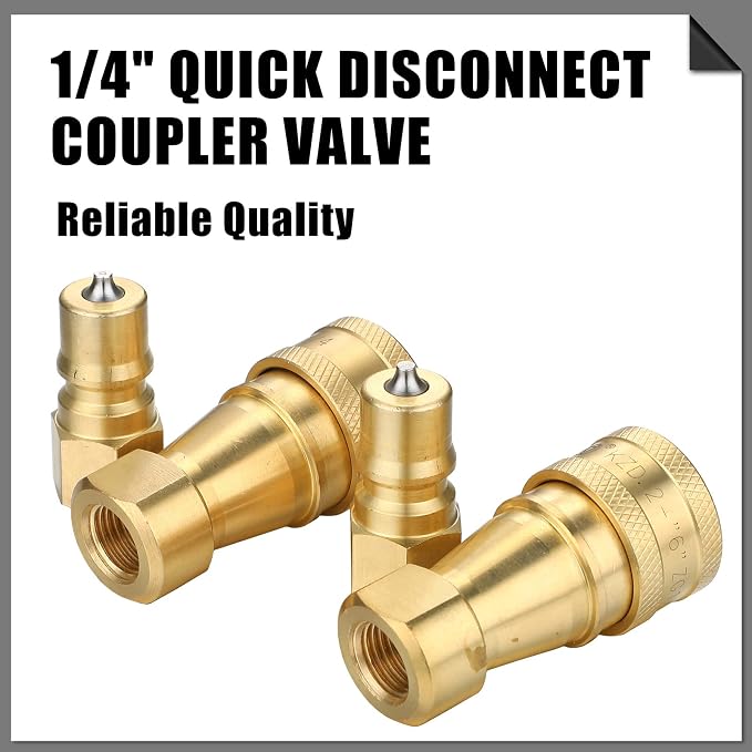 Vinsot 2 Set 1/4" Quick Disconnect Coupler Valve for Carpet Cleaning Wand Truck Mount Carpet Cleaning Wand Valve