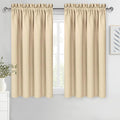 DWCN Beige Curtains for Bedroom Thermal Insulated Room Darkening Drapes for Living Room Rod Pocket Light Blocking Solid Window Treatment, W 38 x L 63 Inch, 2 Panels, Beige