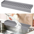 Sink Edge Protector with Suction Cup, 14" 20" 24" 30", Silicone Sink Splash Guard for Kitchen & Bathroom, Protect Countertop from Scratches, Stains, for Stainless Steel Granite Quartz