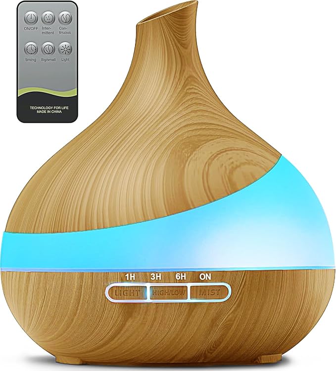 Essential Oil Diffuser for Women: 500ml with 14 Color LED | Aromatherapy Diffuser with 2 Mist Levels - Ideal for Bedroom, Office & Travel - Auto Shut-Off for Safe Sleep