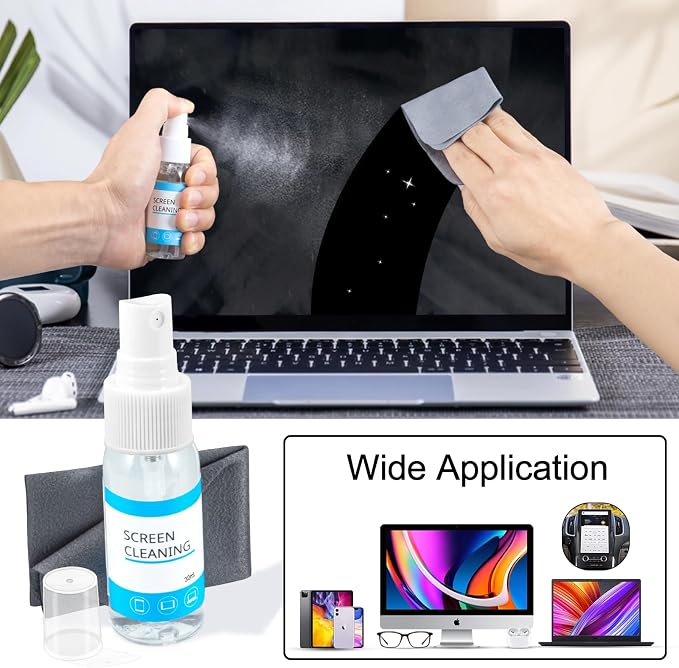 Laptop Computer Keyboard Screen Cleaner Kit, 10-in-1 Electronic Earbud Camera Lens Cleaning Brush Pen Tool for Airpod Pro Speaker Watch, Touchscreen Mist Spray for Phone Tablet MacBook PC iPad iPhone | with 30ml Screen Cleaner and Camera Lens Cleaning ...
