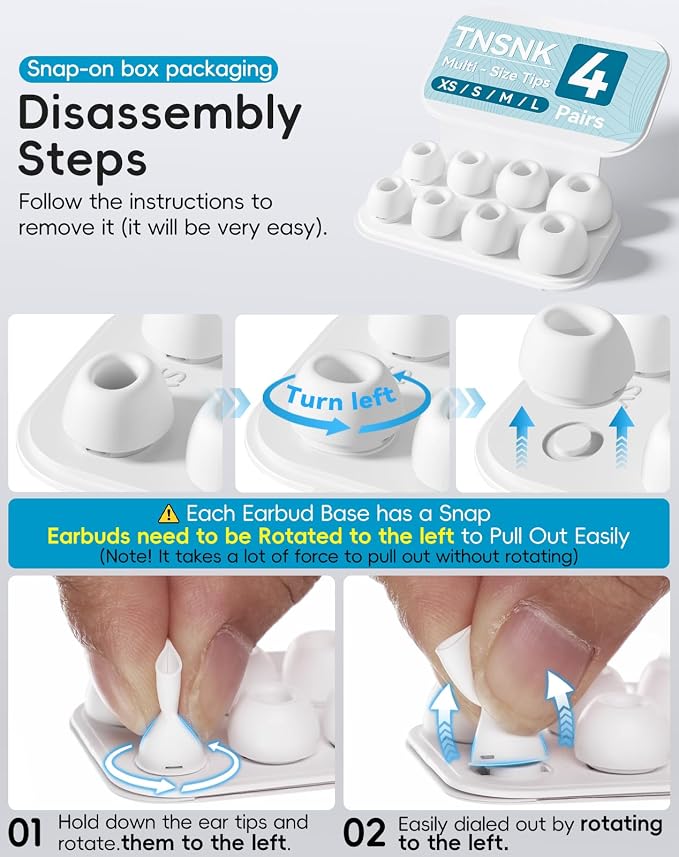 4 Pairs Replacement Ear Tips for AirPods Pro 1st /2nd(Medium-White | with Noise Reduction Hole,Built-in dust Guard Screen Silicone Ear Tips with Cleaning Pen
