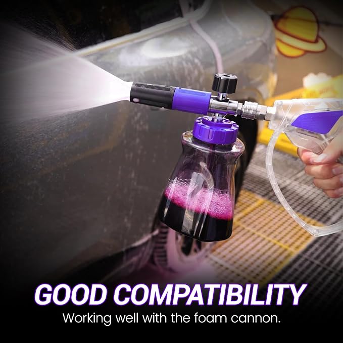 Short Pressure Washer Gun, Swivel Power Washer Gun 4060 PSI, Stubby Pressure Washer Gun with 3/8" Smooth & 1/4" Quick Connector Coupler Compatible with Hose Foam Cannon Car Wash Foam Gun