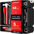 【48PCS & 5 Sizes】Tool Box Organizer Tray, Toolbox Drawer Organizer with Non-Slip Pads, Desk Drawer Divider Set, Fits Rolling Tool Chest Cabinet for Garage & Workbench