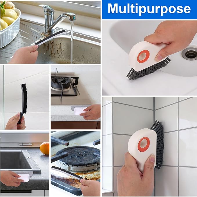 Window Track Cleaning Tools,Window Sill Cleaner Tool Kit,8 Pcs | Sliding Door Track Cleaner,Groove Crevice Seal Cleaning Brush for Tile Lines/Shutter/Car Vents/Air Conditioner/Keyboard