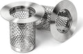 Bathroom Sink Drain Strainer, 304 Stainless Steel Hair Catcher for Bathtub Shower Floor Drain, Bathtub Drain Cover Strainer Basket Fit 1.1" to 1.97" Drain Hole (2PCS)