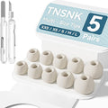 5 Pairs Replacement Ear Tips for AirPods Pro 3(White) | with Noise Reduction Hole,Built-in dust Guard Screen Silicone Ear Tips with Cleaning Pen - 5 Sizes(XXS/XS/S/M/L)