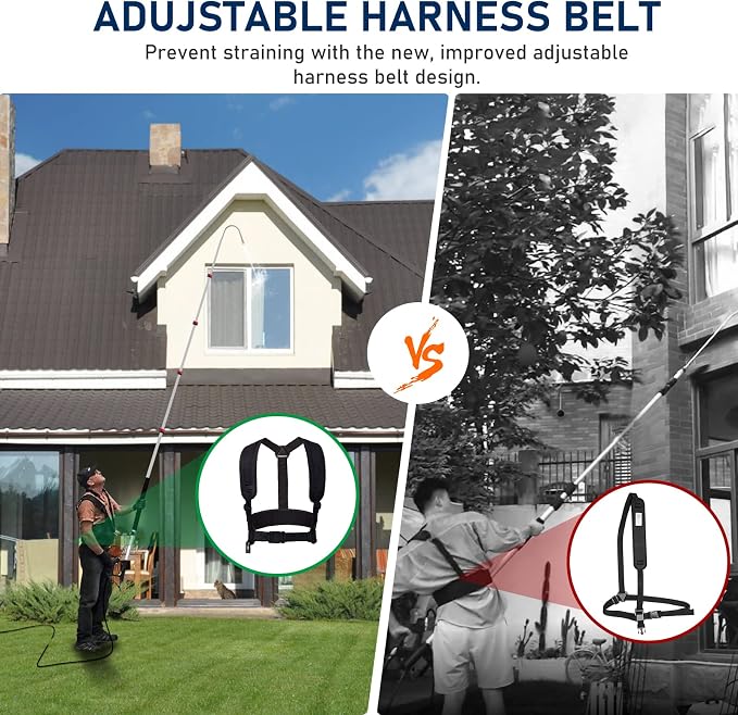 Pressure Washer Extension Wand 24FT, Gutter Cleaning Tools from The Ground with Brush, Pressure Washer Extension Pole (Washer Wand With 7 Nozzle)