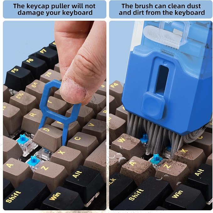 Keyboard Cleaner & Laptop Cleaning Kit, All-in-1 for Computer PC, SkyBlue | Electronics Deep Cleaning Reusable Brush Tool, Screen-Safe Spray, for iPhone iPad Macbook Airpod Camera, Gaming Accessories