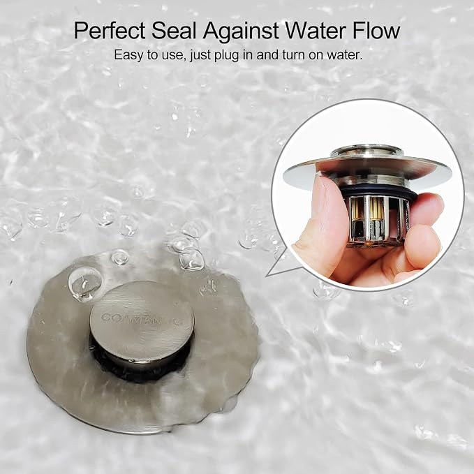 COAMANUG Bathtub Stopper | Pop-up Tub Stopper with Strainer, Shower Drain Hair Catcher | Bathroom Drain Plug | Drain Protector for 1-1/2 to 1-3/4" Bath Drain Hole