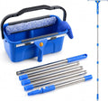 UFORU Professional Window Cleaning Kit with Bucket 3 Gallon for High Indoor | 14" Window Squeegee & 15" Microfiber Scrubber, 76" Adjustable Handle, Effortless Cleaning for High Windows, Homes & Offices