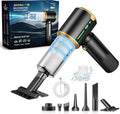 Car Handheld Vacuum Cordless: Car Vacuum Cleaner with 16000Pa Ultra-Strong Suction, Brushless Motor & HEPA Filter - Lightweight Design for Drivers and Office Workers- Matte Black