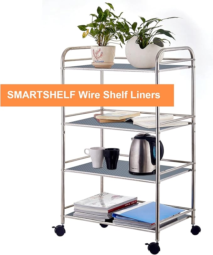 Shelf Liners for Kitchen Cabinets Refrigerator Liners Waterproof & Oil-Proof Kitchen Cupboard Liner Non-Slip Drawer Mats EVA Material Non Adhesive Fridge Mats for Shelves 17.3 x 78.7 Inches