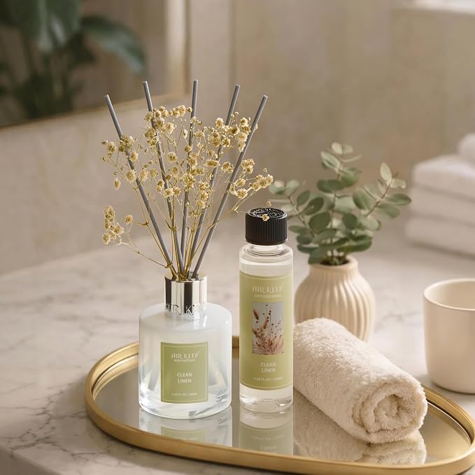 Reed Diffuser Oil Refill/Clean Linen/3.38 oz/1 Pack/Air Freshener & Aromatherapy Essential Oil Blend for Home Fragrance – Scented Refill Oil for Bathroom, Bedroom & Home Decor