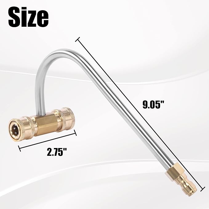 FIXFANS Pressure Washer Gutter Cleaner Attachment, 1/4 Inch Quick Connect | 4000 PSI, Gutter Cleaning for Power Washer with 4 Nozzles, 9 Inch