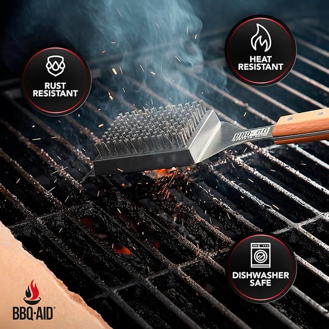 Wire Grill Brush Replacement Heads, 2-Pack Cleaning Bristles | Fits Only BBQ-AID Grill Brush Handles. Stainless Steel Bristles, Screwdriver Included, Safe for all types of Grills