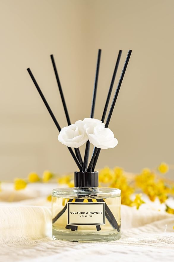 CULTURE & NATURE Reed Diffuser Set 6.7oz (200ml) Orange Blossom Scented Diffuser with Sticks Home Fragrance Reed Diffuser for Bathroom Shelf Decor