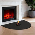 FLASLD Fireproof Fireplace Mat & Hearth Rug 24×42Inch Half Round Hearth Stove Rug Protects Floors, Decks and Patios from Sparks Embers, Black