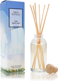Reed Diffuser Set, Crisp White Linen - Bathroom Shelf Décor | Citrus, Ozone, Ylang-Ylang, Lilies & Sandalwood Scent Notes for a Fresh, Clean Cotton Smelling Home, Made in the USA
