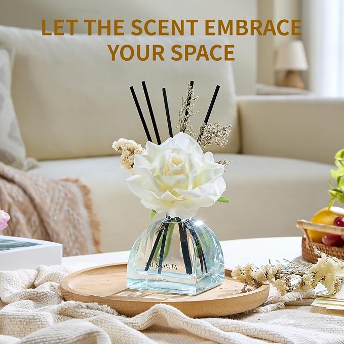 Reed Diffusers Set Flower Scented 8.5oz Air Freshener Diffuser for 140 Days