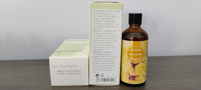 PHATOIL Black Orchid Fragrance Oil for Diffuser Aromatherapy 3.38FL.OZ | Long Lasting Scented Oils For Humidifier, Air Freshener, DIY Soap Candle, Scent Project Making, Aroma Oil for Home Freshening