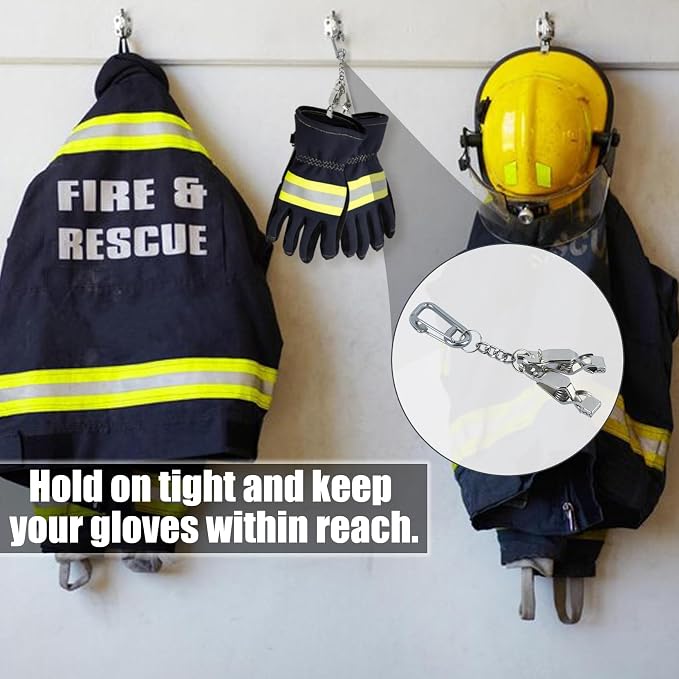 KUNN Glove Clip Stainless Steel Carabiner with Double-End Alligator Clip for Work Gloves, Glove Holder for Wall Mount