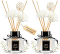 TonJin 2PCS English Pear & Freesia Reed Diffuser Set 1.7 fl oz, Fruity Floral Home Scent with 6 Scent Sticks, Natural Non-Toxic Essential Oil Sticks Air Freshener for Bathroom & Living Room