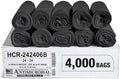 Aluf Plastics High Density Trash Bags, 10 Gallon, 4000 Count, 6 Micron (eq), 24" x 24", Black, for Bathroom, Office, Industrial, Commercial, Janitorial, Municipal, Recycling