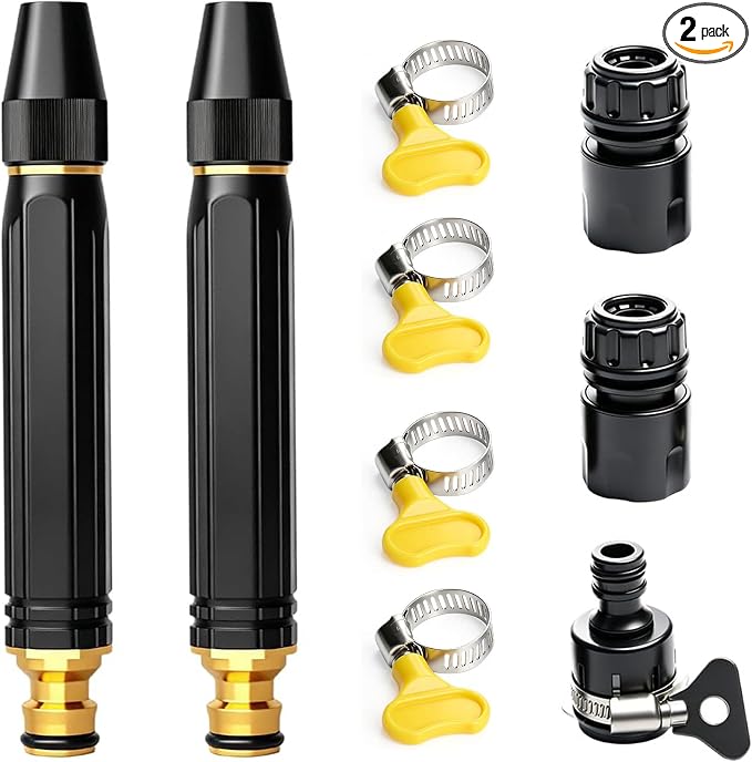 2026 New Jet Nozzle PowerWasher for Garden Hose, 2Pcs Garden Hose Nozzle High Pressure PowerfulCleaning Spray Evenly, High Pressure Hose Nozzle for Car Washing