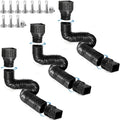 3 pack Flexible Rain Gutter Downspout Extensions,Drain Downspout Extender,Gutter Extension Flexible,Down Spout Drain Extension Pipes,Extendable from 21 to 60 Inches (3pcs black)