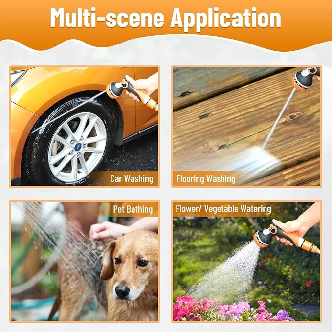 Portable Intelligent Electric Pressure Washer Pump 120W 80PSI 12V Portable Pressure Powerful Washing Kit for Home, Car, Garden, Projects
