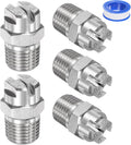 M METERXITY 5-Pack Flat Fan Spray Tip, 95 Degree 1/4BSPT Male Stainless Steel Pressure Washer Nozzles Cleaner Nozzle Replacement W Sealing Tape for Water Guns (1.1mm Orifice)