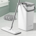 Mop and Bucket with Wringer Set, Hands Free Flat Floor Mop and Bucket, 3 Washable Microfiber Pads Included, Wet and Dry Use, Home Floor Cleaning System for All Floor Types and Windows