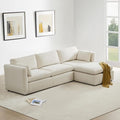 CHITA Oversized Modular Sectional Sofa, FSC Certified L Shaped Sectional Couches for Living Room, 112 inch Width,4 Seat Modular Sofa with Storage Ottoman, Linen