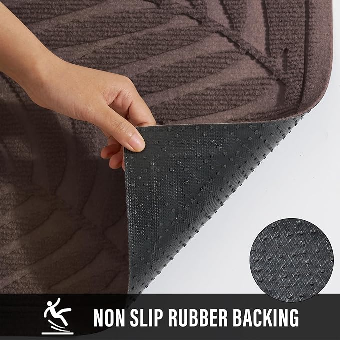 Front Door Mat, Absorbent Resist Dirt Welcome Door Mat Indoor Outdoor, Waterproof Doormat, Sturdy Non Slip Backing, Fade Resistant, Low Profile Entry Mat for Entryway, 36×24, Coffee