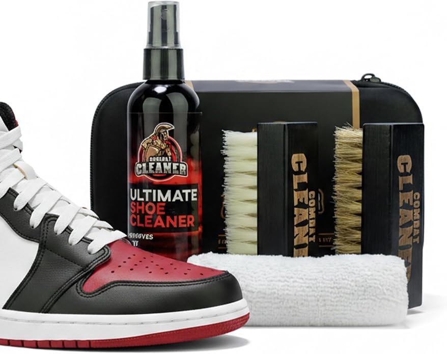 Combat Cleaner Shoe Cleaning Kit – Complete Sneaker Care Solution for Leather, Suede, Canvas, Mesh, Nubuck & More