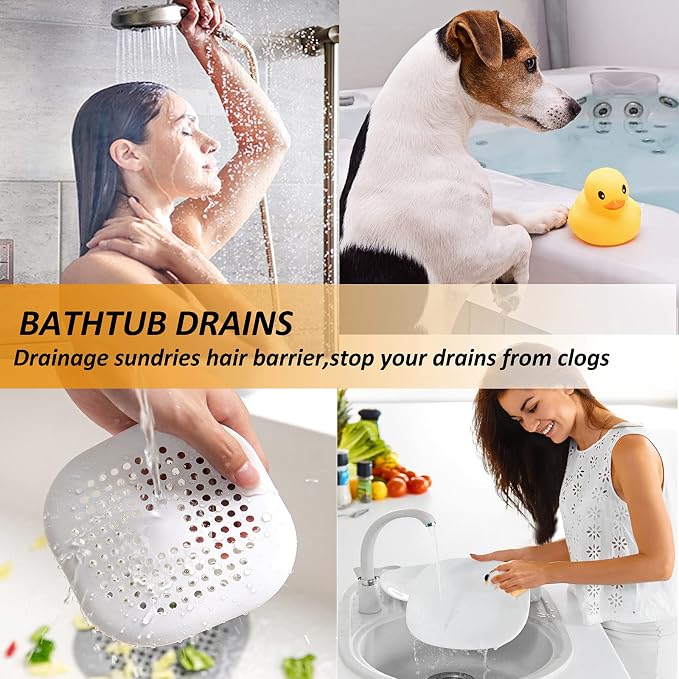 Bovinde Hair Drain Catcher,Square Cover for Shower 2 Pack (Blue) | Drainer Cover Silicone Hair Stopper with Suction Cups,Protector Accessories,Easy to Install Suit for Bathroom,Bathtub,Sink