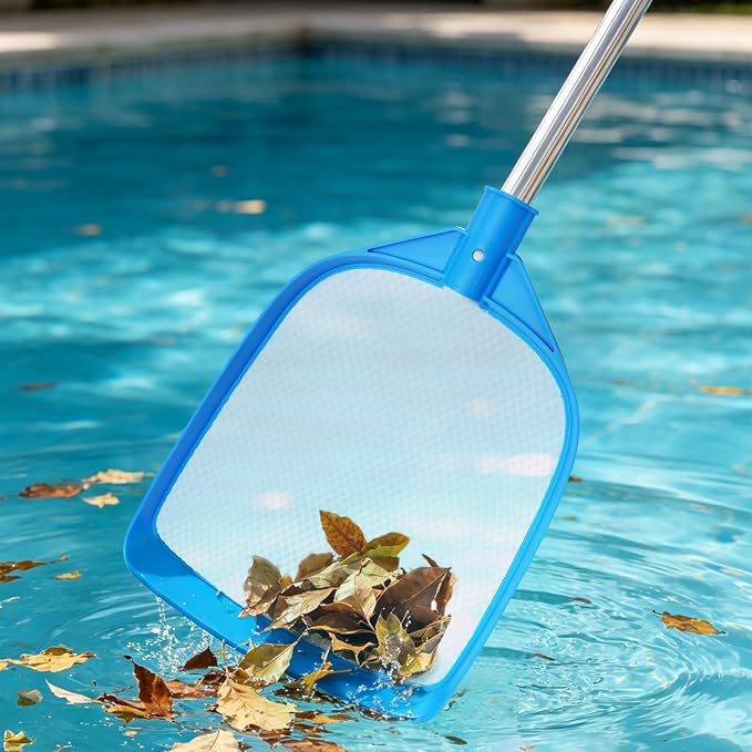 TidyMister Pool Leaf Skimmer Net Ultra Fine Mesh with Aluminum Poles 6Ft Swimming Pool Cleaning Net Leaf Catcher for Above Ground Pools Inground Pools