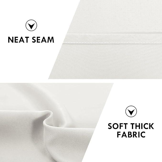 DWCN Blackout Curtains Thermal Insulated, Energy Saving & Noise Reducing Bedroom and Living Room Curtains, Ivory, W 38x L 54 Inch, Set of 2 Rod Pocket Curtain Panels