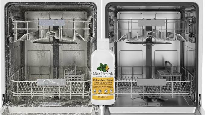 Natural Diswasher Cleaner & Deodorizer - 12oz | Made in USA with USDA Organic Peppermint Oil by Mint Naturals
