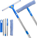 2-in-1 Window Cleaning Kit, Squeegee and Microfiber Cleaner with Adjustable 15.7–51.2 in Pole for Windows, Shower Glass, Mirrors and Car Windshields
