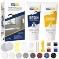 Tub, Tile and Shower Repair Kit (Color Match), Hupeyna Porcelain Repair Kit, Bathtub Repair Kit for Chips Dents Cracks Holes Scratchs, etc. Fiberglass Repair Set - Offer More Color Options