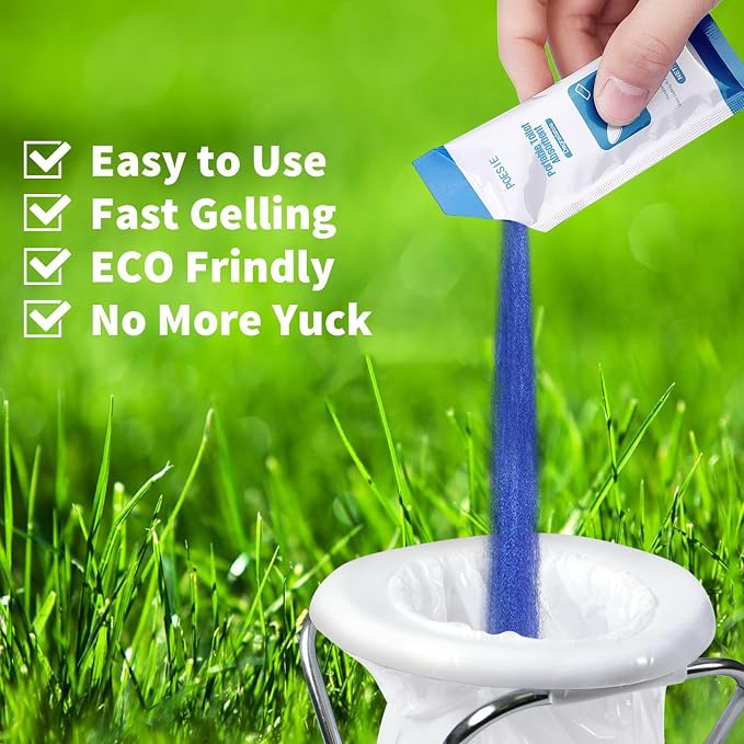 Poesie Poo Absorbent Gel Powder for Portable Toilet Camping Hiking Outdoor Portable Potty Resolution
